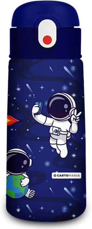 Cartomania Water Bottle with Straw Space