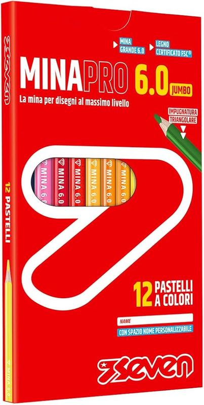 Seven Colored Crayons Mina Pro 6.0 - 12 pieces