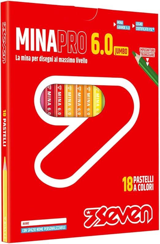 Seven Colored Crayons Mina Pro 6.0 - 18 pieces
