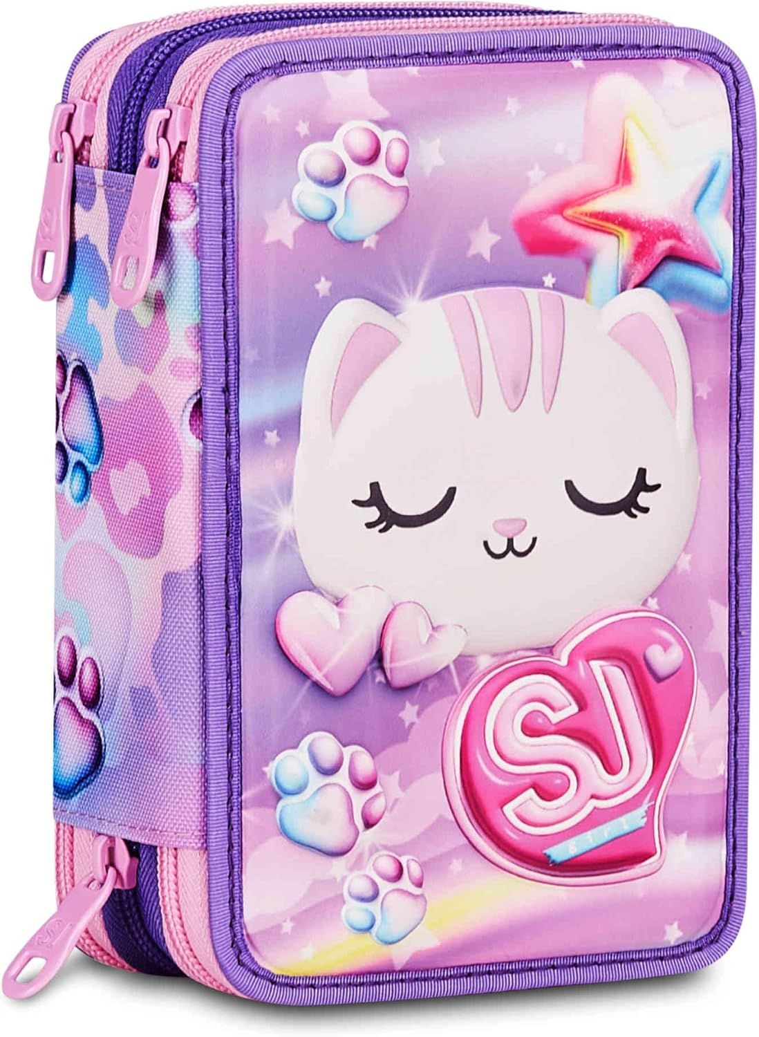 SJ Gang Triple Pencil Case Glowcat
