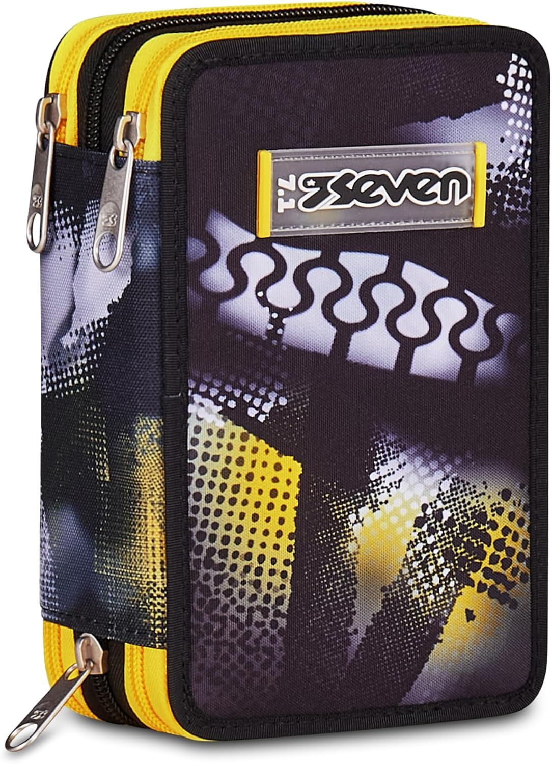 Seven Three-Zip Pencil Case - Golden Paint