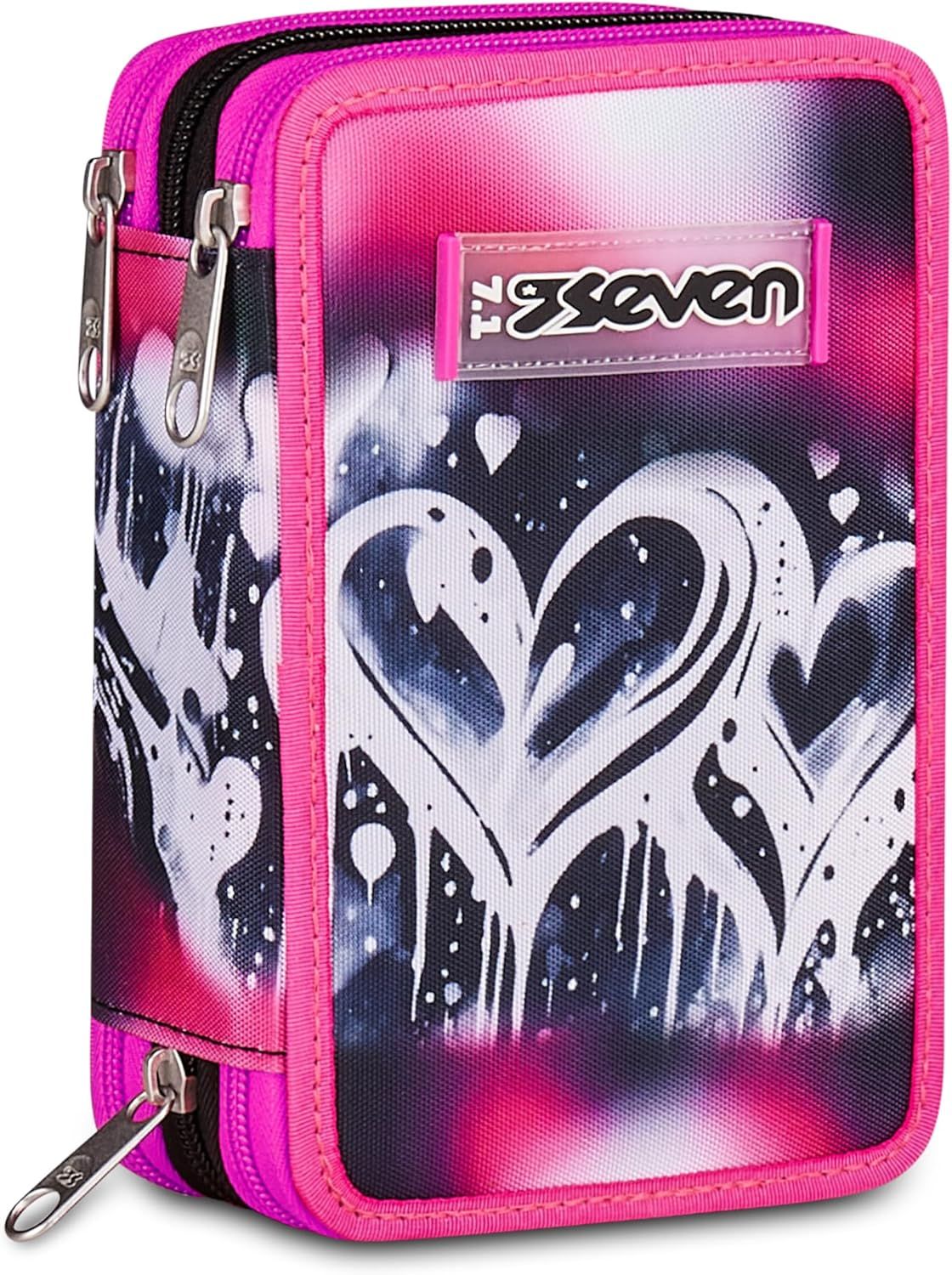 Seven Three-Zip Pencil Case - Plumpy Line Girl