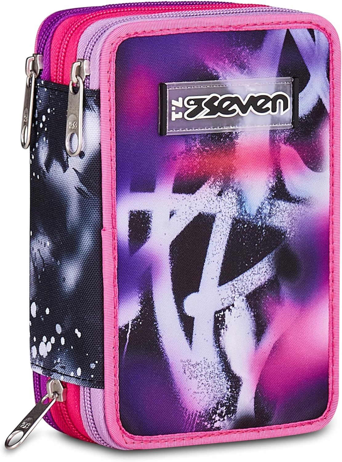 Seven Three-Zip Pencil Case - Buzzy Note Girl