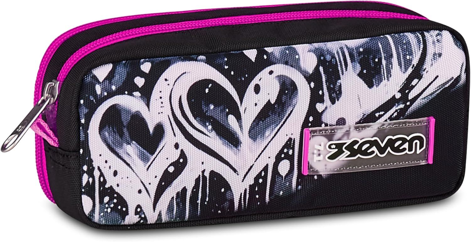 Seven Double Compartment Pencil Case Plumpy Line Girl