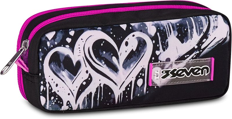 Seven Double Compartment Pencil Case Plumpy Line Girl
