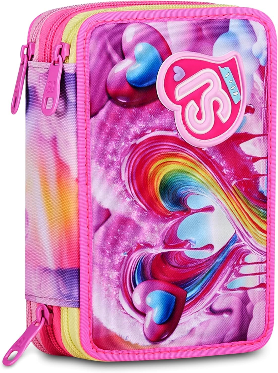 SJ Gang Triple Pencil Case Joyful Pins Girl