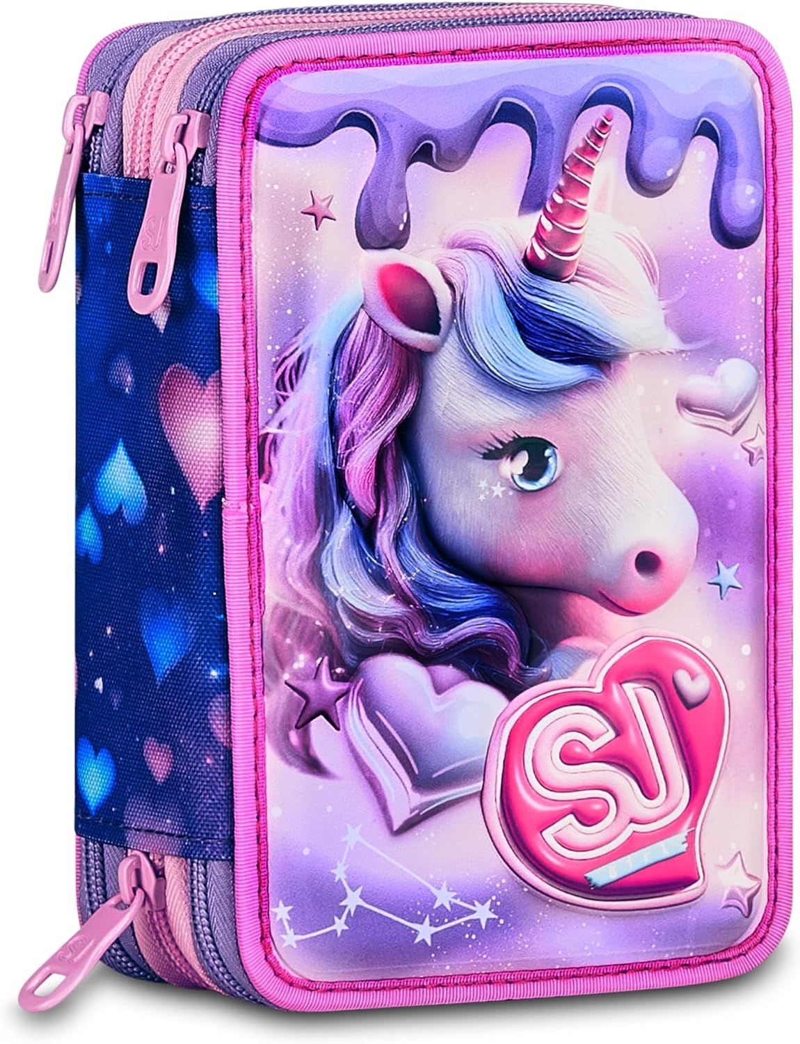 SJ Gang Triple Pencil Case Pixie Unicorn