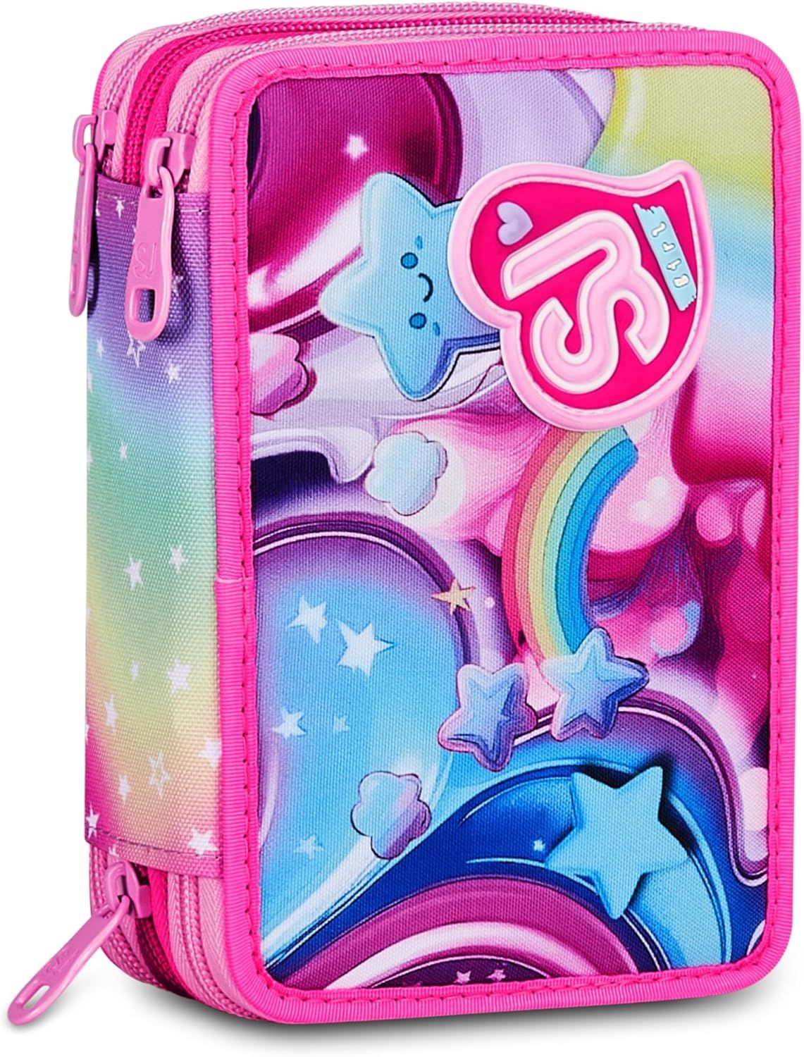 SJ Gang Triple Pencil Case Soft Pouch Girl