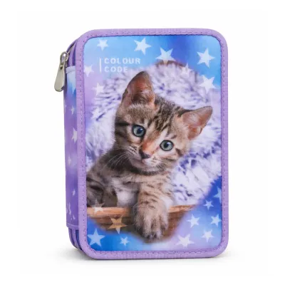 Colour Code Astuccio Triplo Animal Snapshot Gattino Lilla