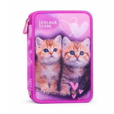 Colour Code Astuccio Triplo Animal Snapshot Gattini Rosa