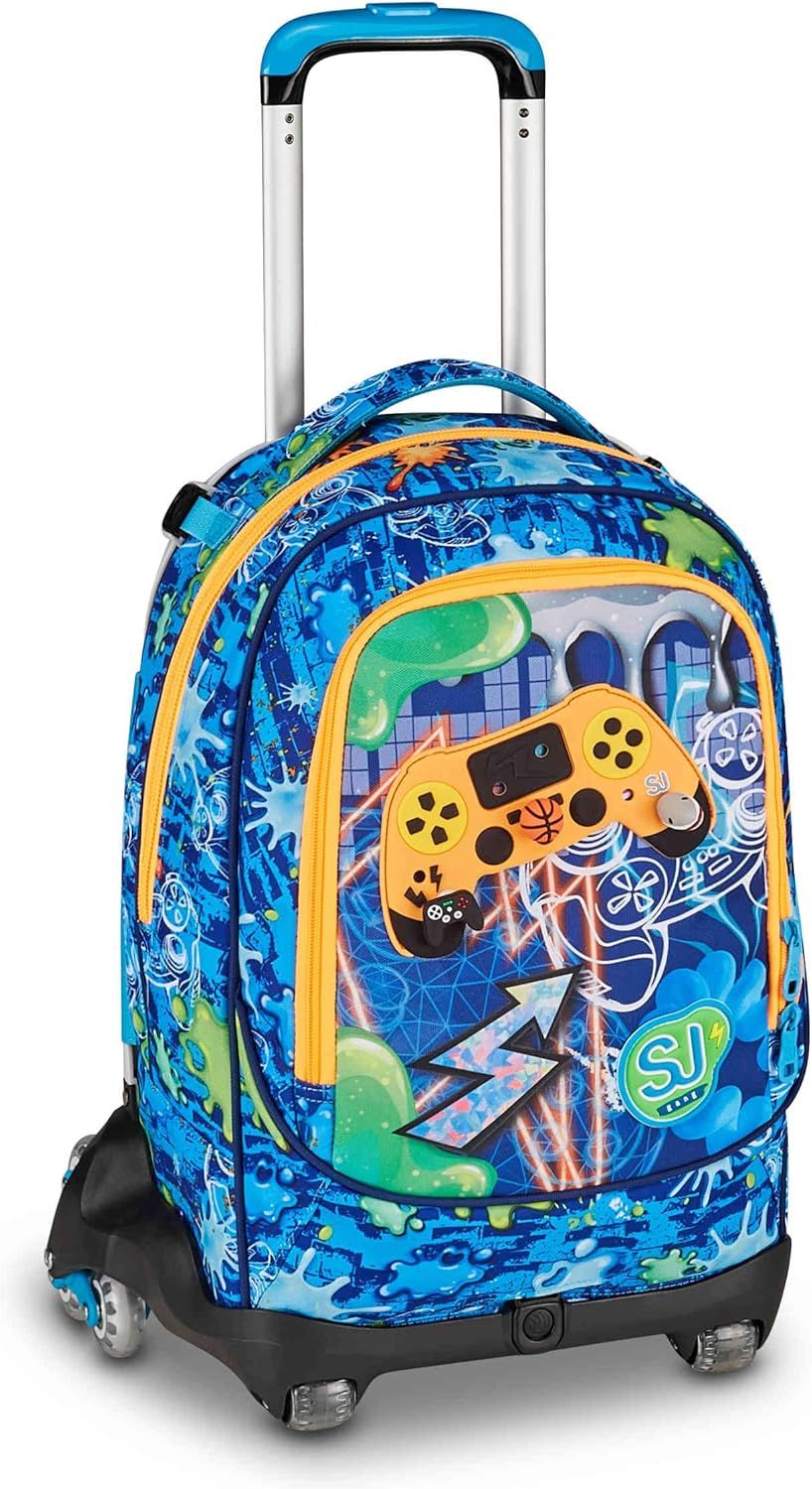 SJ Gang Trolley Backpack Jack 8 Wheels Joyful Pins Boy