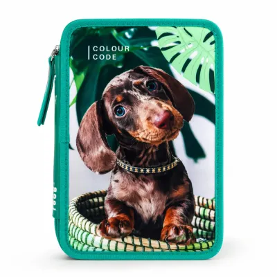 Colour Code Astuccio Triplo Animal Snapshot Bassotto Verde
