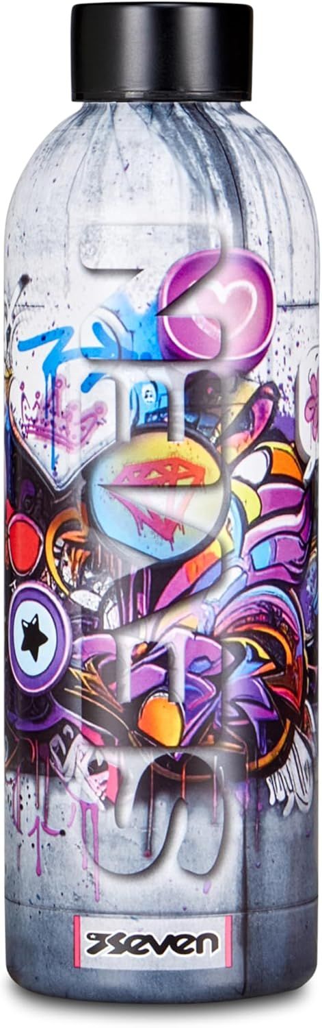 Seven Thermal Water Bottle Write Down Fuchsia and Orange
