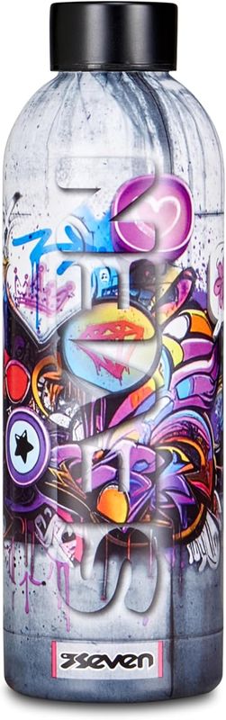 Seven Thermal Water Bottle Write Down Fuchsia and Orange