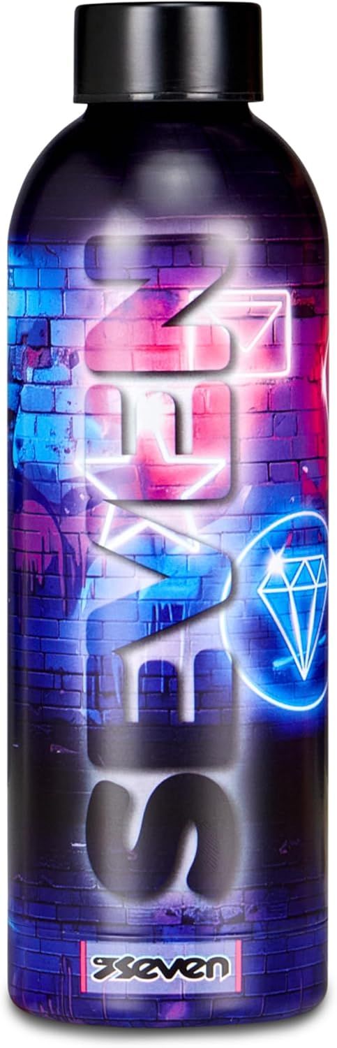 Seven Thermal Water Bottle Write Down Black Fuchsia and Blue