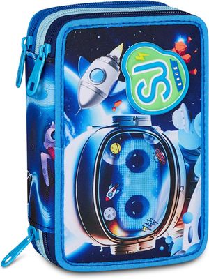 SJ Gang Pencil Case Three Zip Space Led Boy