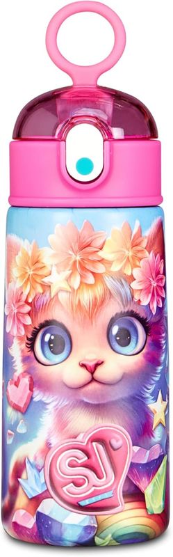 SJ Gang Thermal Water Bottle with Cat Straw