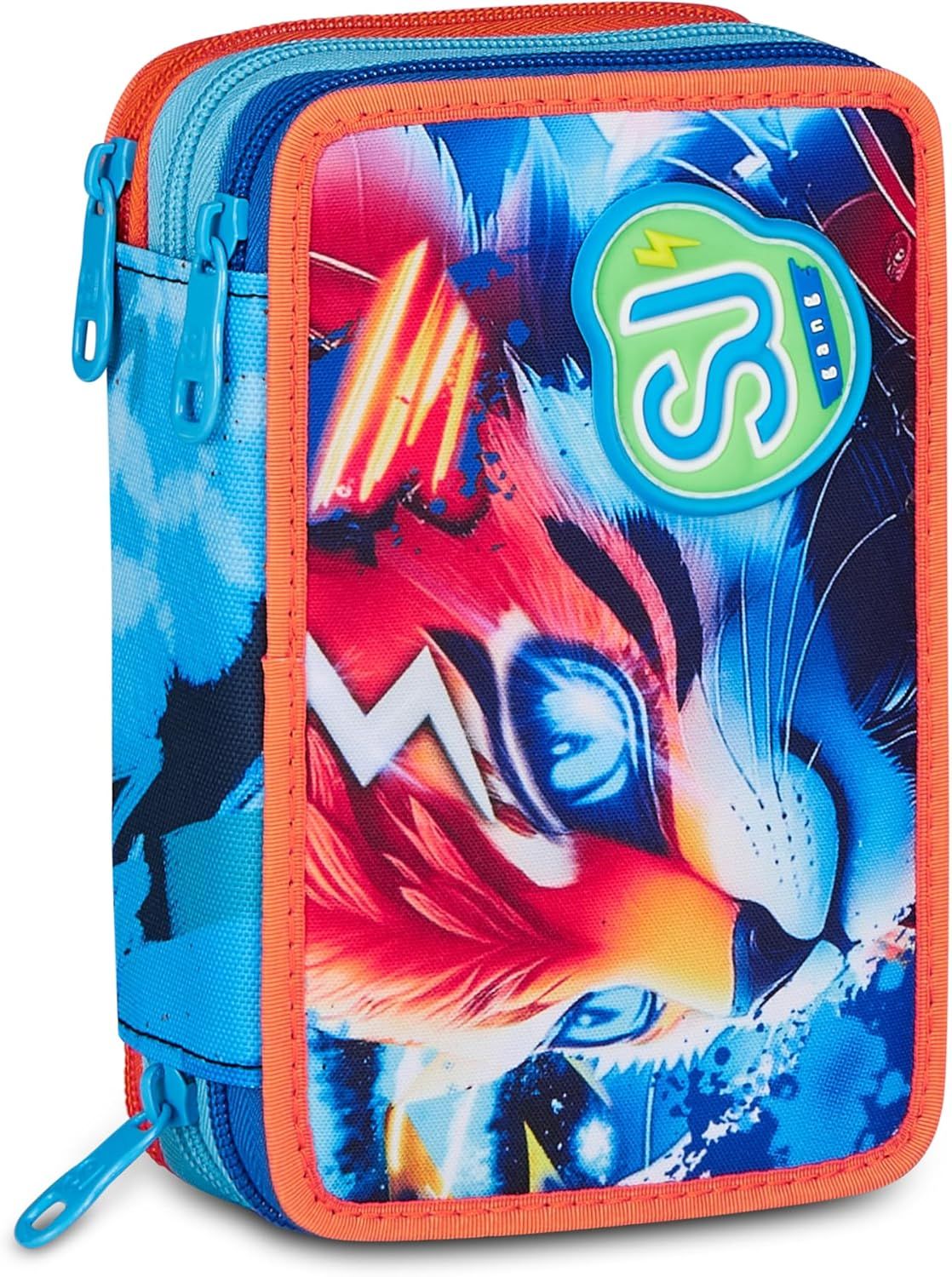 SJ Gang Pencil Case 3 Zip Speed Animal Boy Tiger