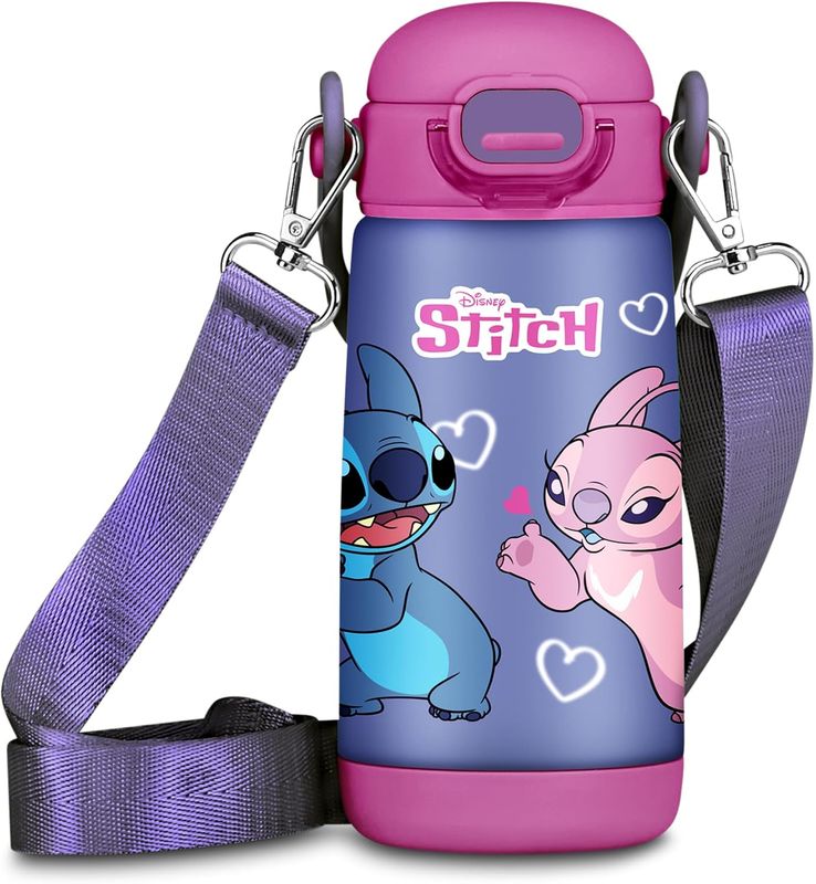 Seven Thermal Water Bottle Lilo &amp; Stitch Purple with Strap