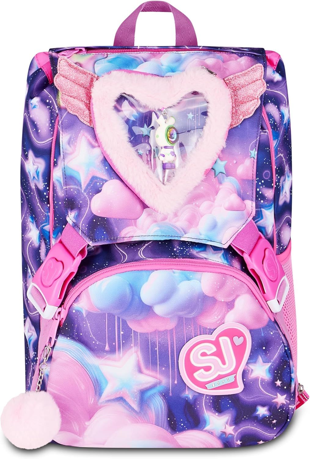 SJ Gang Mochila Extensível Big Fluffy Pink Girl