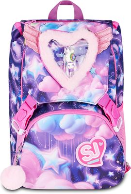 SJ Gang Mochila Extensible Big Fluffy Pink Girl