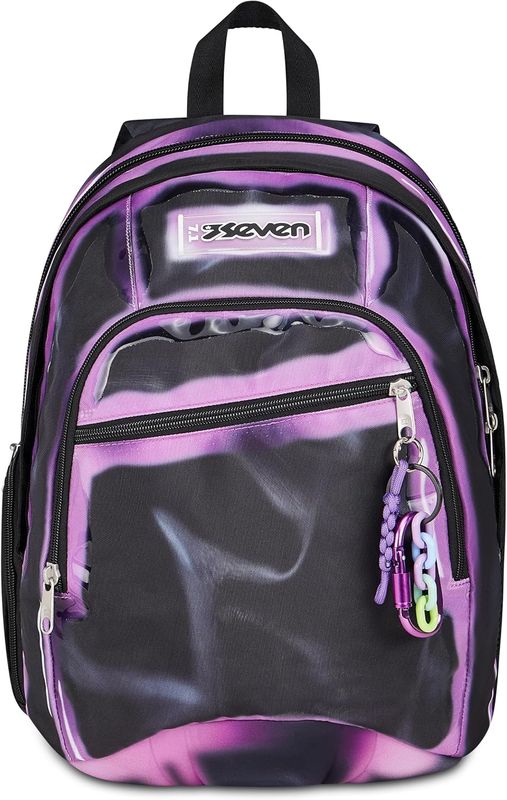 Seven Backpack Dual Shadows Of Color Black and Pink