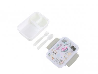 Kids Lunch Box with Cat Cutlery