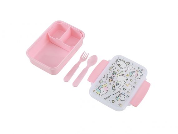 Kids Lunch Box with Cutlery Unicorn