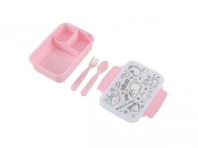 Lunch Box Infantil con Cubiertos Unicornio