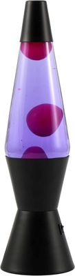 ITotal Lâmpada de Lava LED Spaceship Base Preta Líquido Roxo e Cera Rosa XL3329
