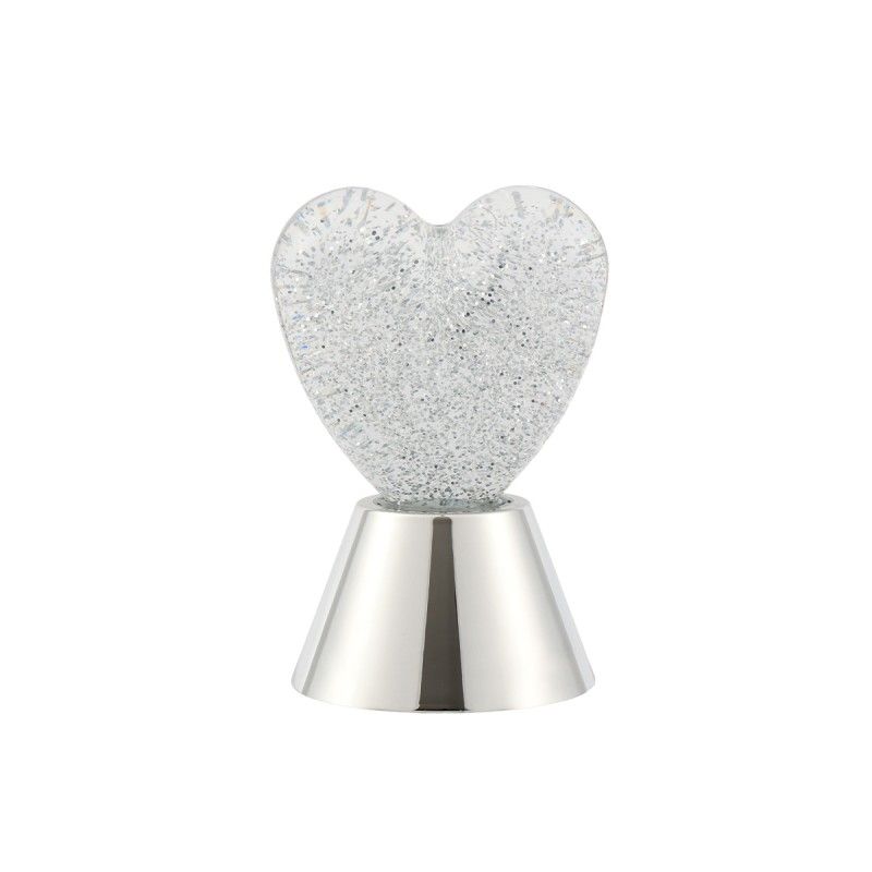 ITotal Sparkle Heart Lamp Silver Base XL2931B
