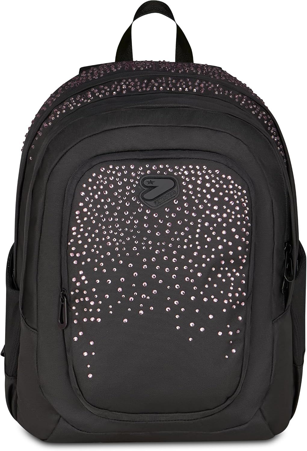 Seven Zaino Tech Glitzycute Nero con Brillantini Viola