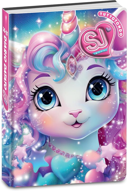 Sj Gang Unicorn Glitter Diary with Crown Dated