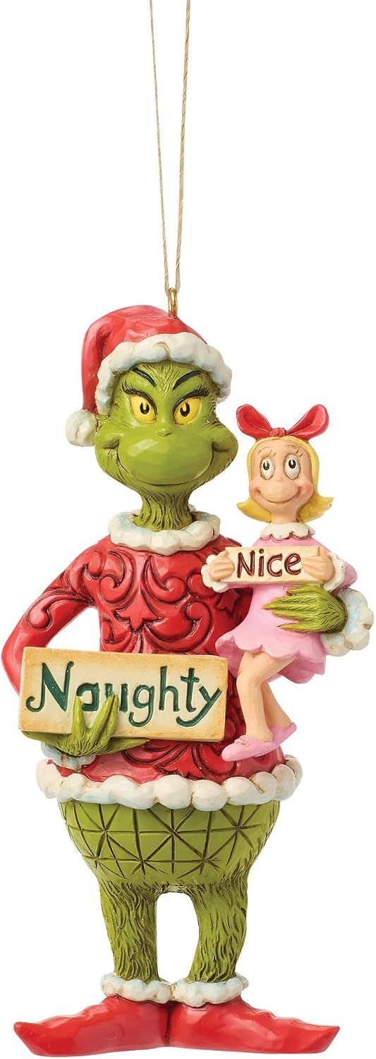 Enesco Grinch and Cindy Lou Sign H/O Hanging Ornament - code 6018968