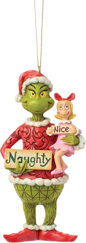 Enesco Grinch and Cindy Lou Sign H/O Hanging Ornament - code 6018968