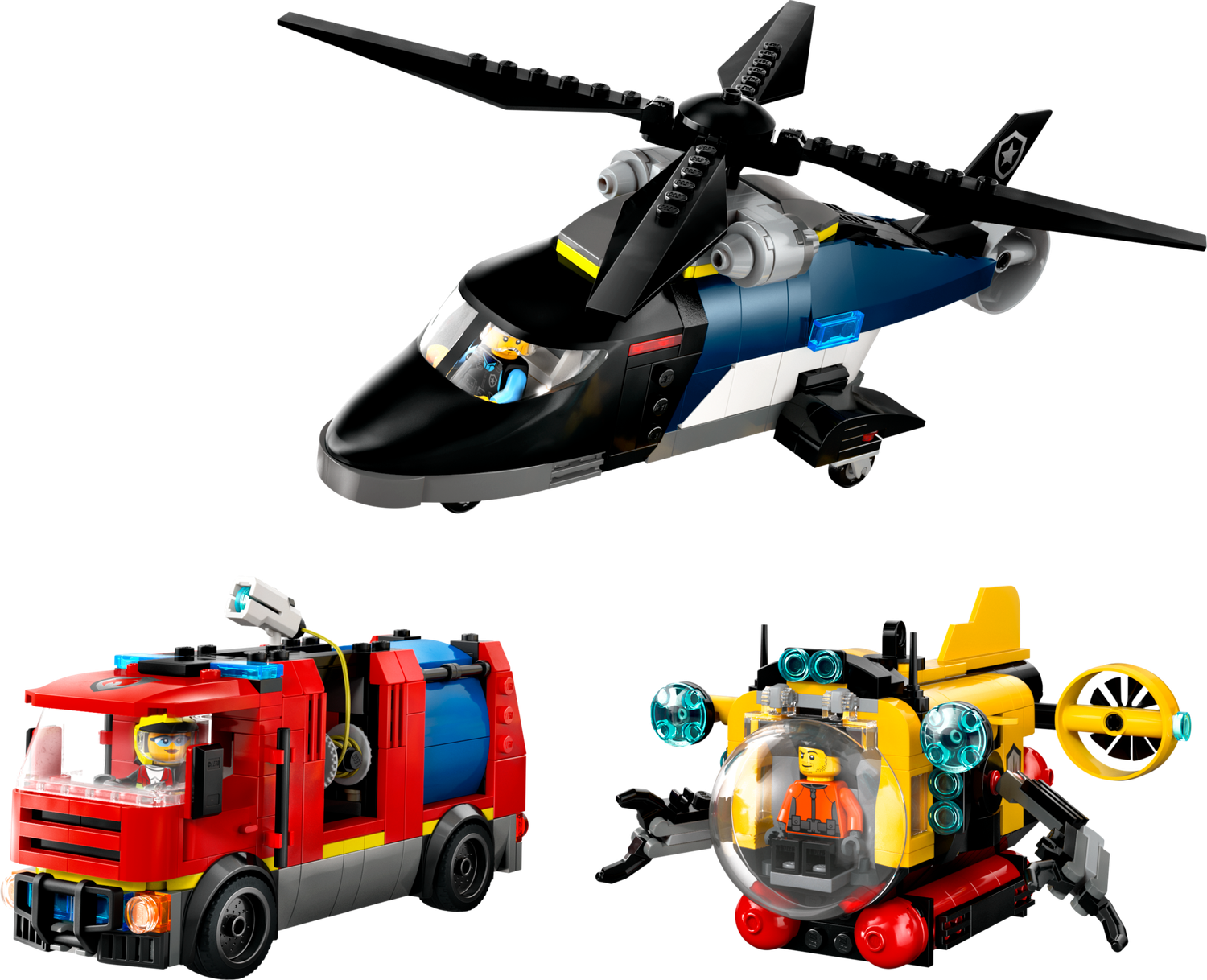 LEGO City Helicopter, Fire Truck &amp; Submarine Remix 60462