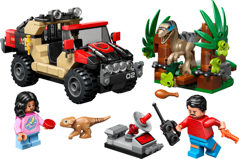 LEGO Jurassic World Huida en Todoterreno y Raptor al Acecho 76972
