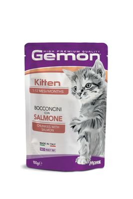 Gemon High Premium Kitten Bouchées au Saumon 100 g
