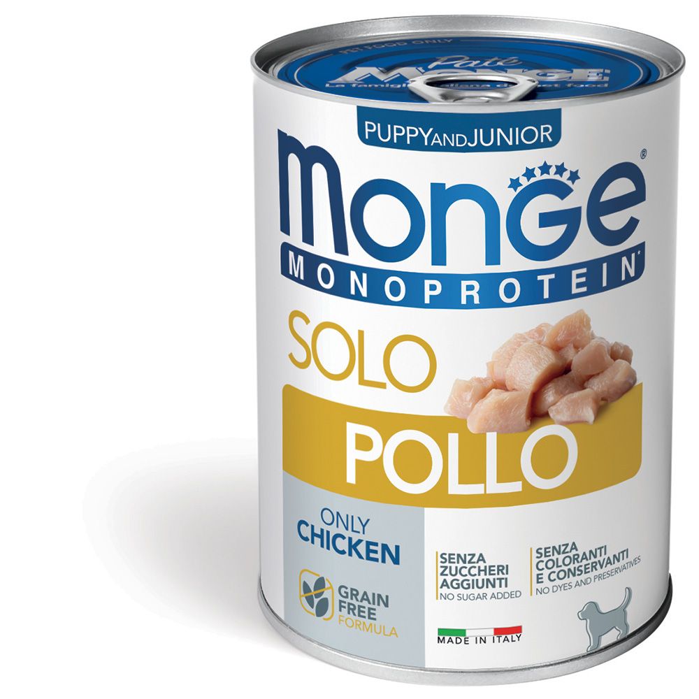 Monge Monoprotein Puppy &amp; Junior Pâté Solo Chicken 400 g