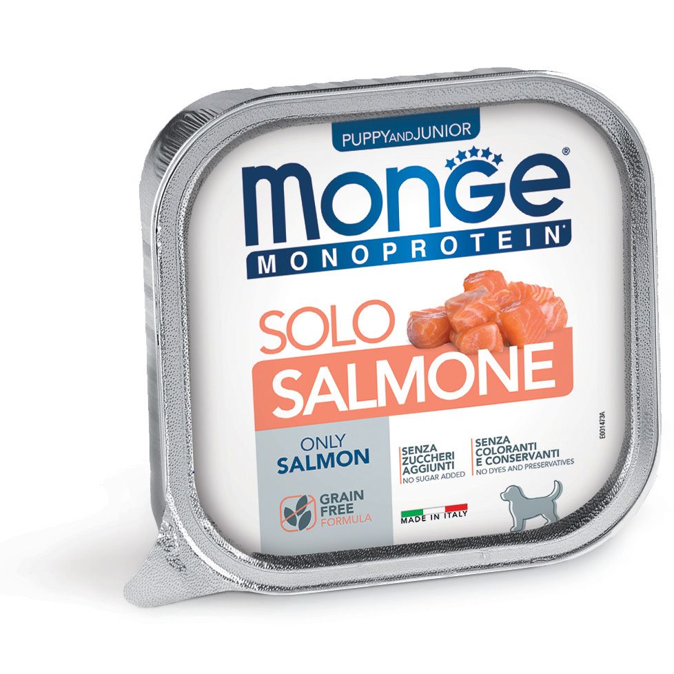 Monge Monoprotein Puppy &amp; Junior Pâté Solo Salmon 150 g