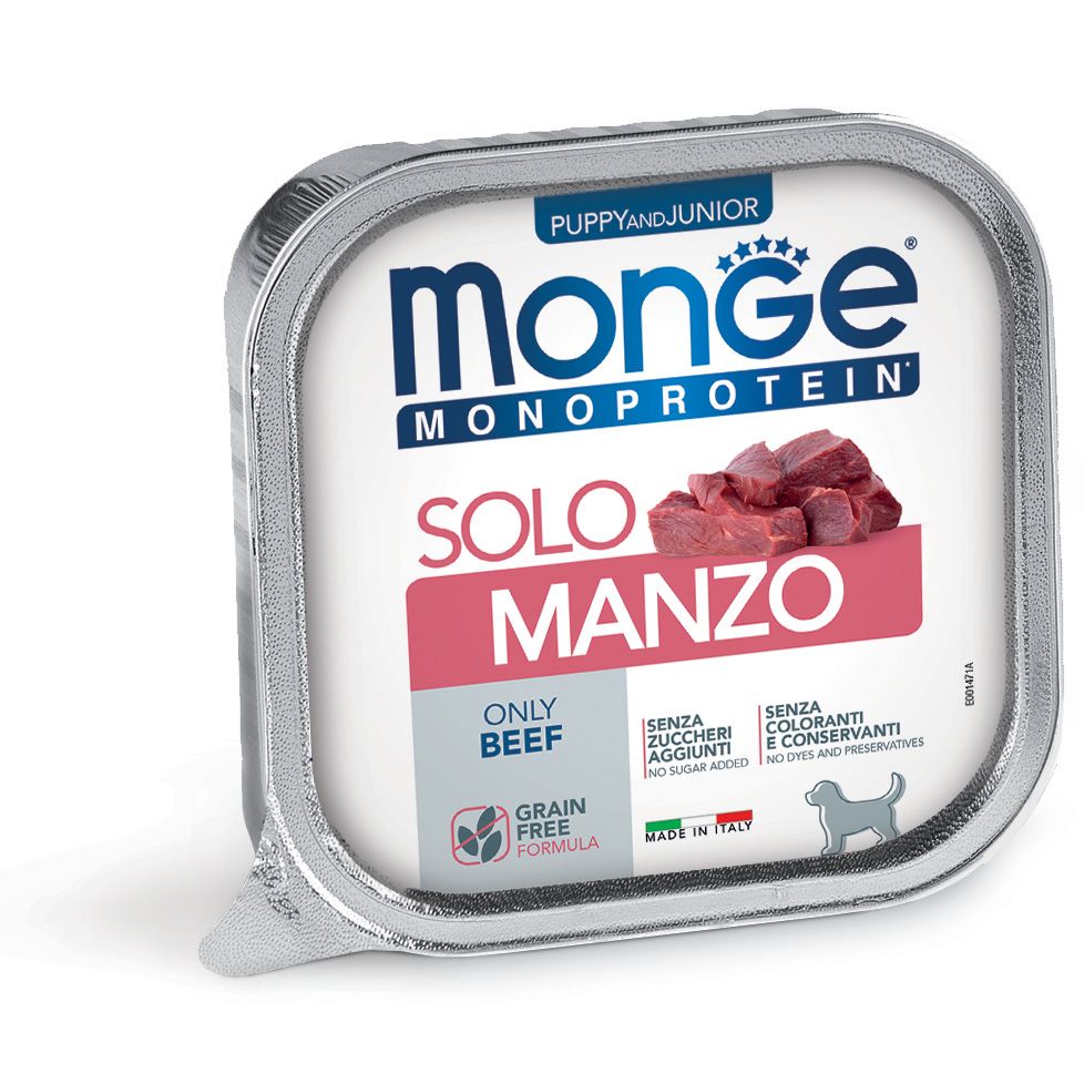 Monge Monoprotein Puppy &amp; Junior Pâté Solo Beef 150 g
