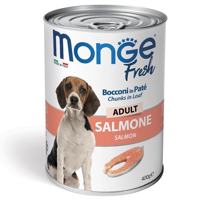 Monge Fresh Adult Chunks in Pâté with Salmon 400 g