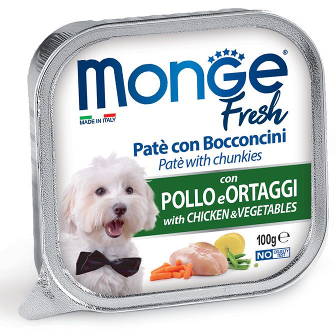 Monge Fresh Paté y Bocaditos con Pollo y Verduras 100 g
