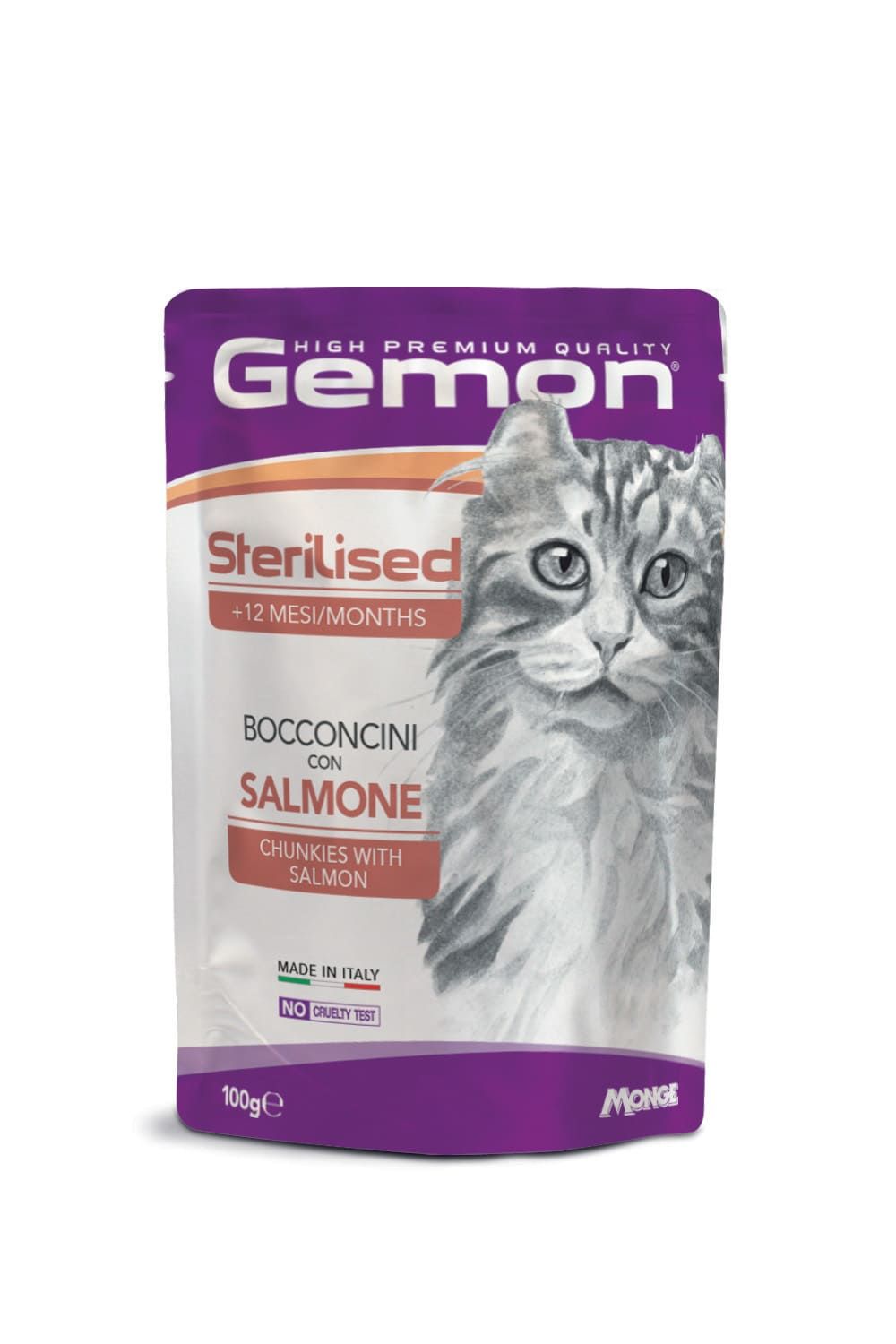 Gemon High Premium Sterilised Chunks with Salmon 100 g