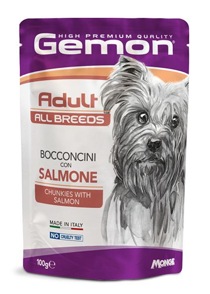 Gemon High Premium All Breeds Adult Chunks with Salmon 100 g