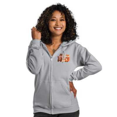 Cute Fall Animals - Unisex heavy blend zip hoodie