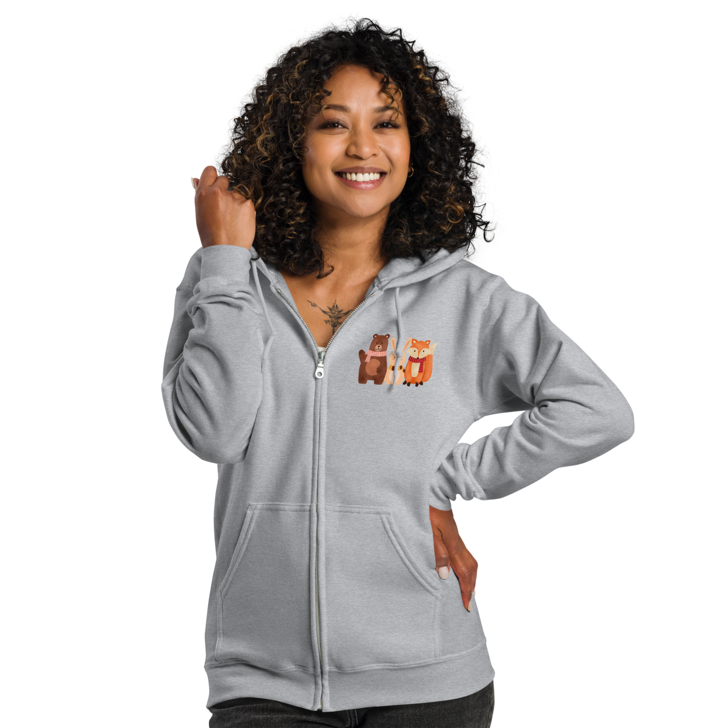Cute Fall Animals - Unisex heavy blend zip hoodie