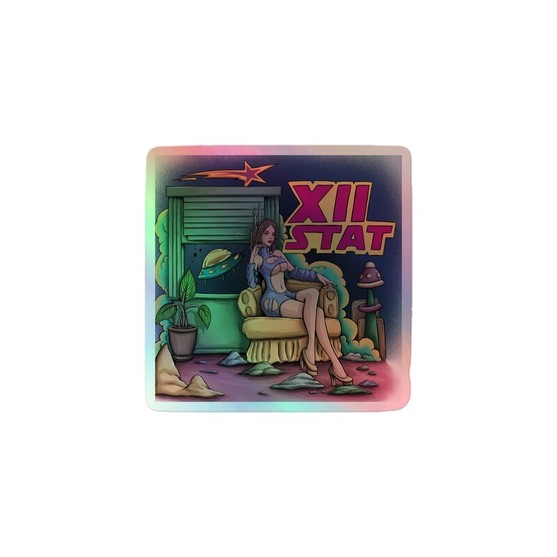 XII STAT - 'Alien Girl' Holographic stickers