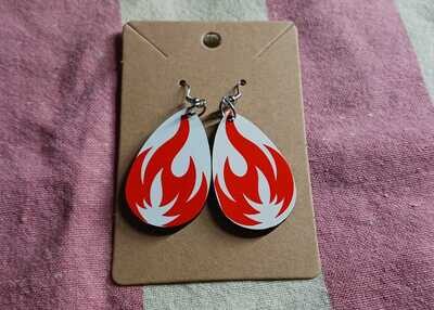 Custom Sublimation Earrings (Red flames)