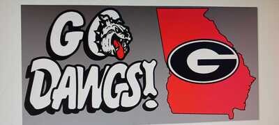 This is our custom Sublimation made ( Go Dawgs) License plate